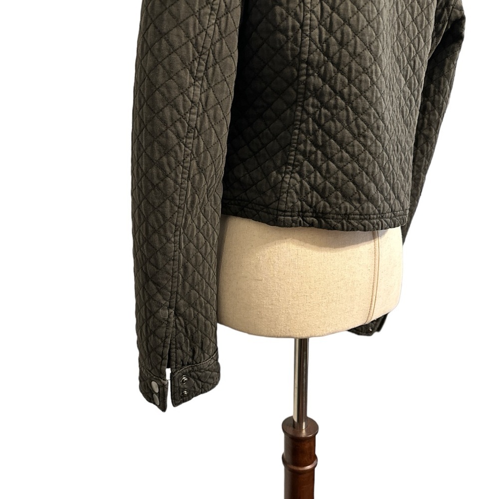 Anthropologie Grey Quilted Moto Jacket - Picture 4 of 7
